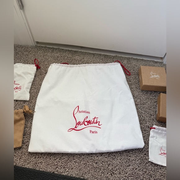 Christian Louboutin White and Tan Dust Bags with Boxes - Picture 3 of 6